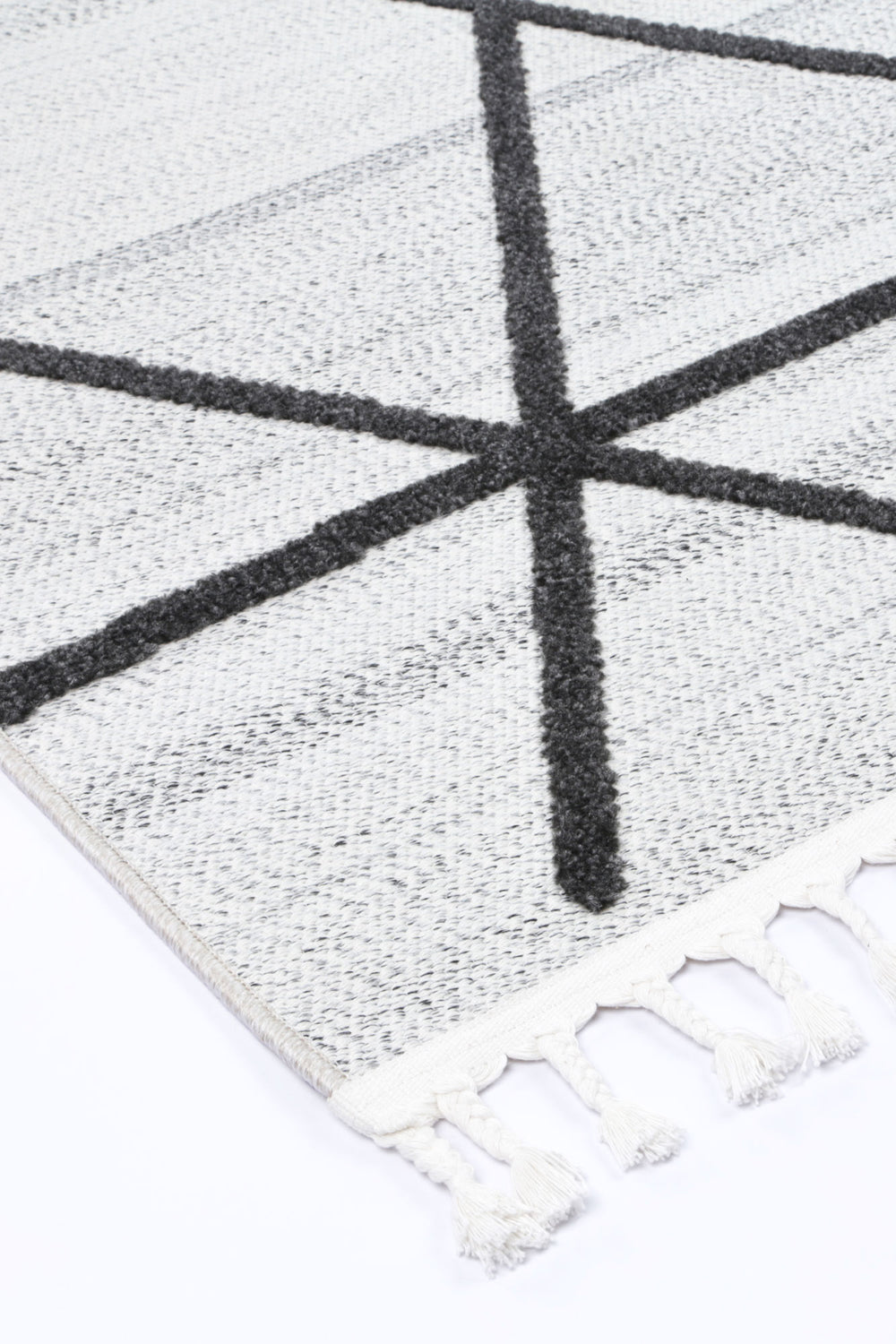 Ares Trojan Geometric Ivory and Anthracite Rug