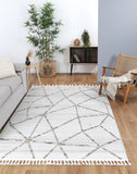 Ares Agros Geometric Cream and Beige Rug