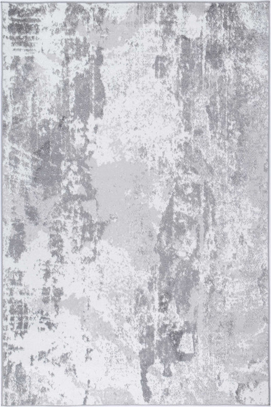 Bergen Abstract Light Grey and White Rug