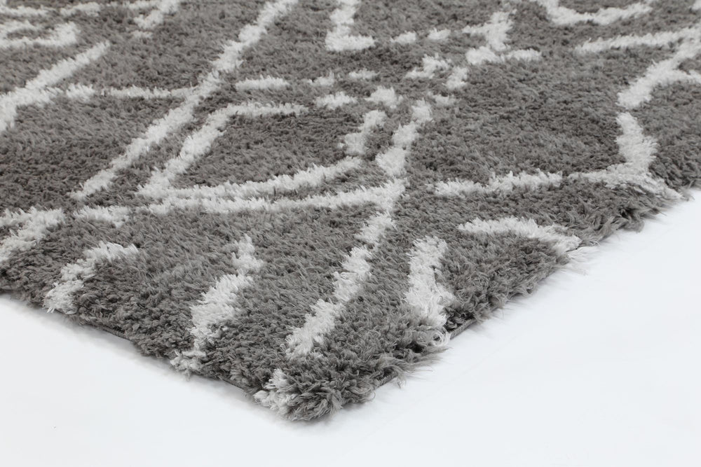 Moroccan Grey and Silver Fes Rug
