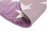 Piccolo Violet Pink and White Stars Kids Round Rug