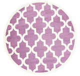Piccolo Violet Pink and White Lattice Pattern Kids Round Rug