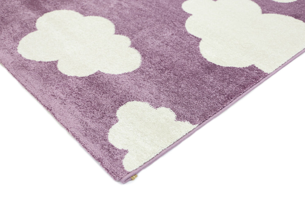 Piccolo Pink and White Cloud Kids Rug