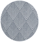 Vanuatu Naka Charcoal Geometric Round Flatweave Rug