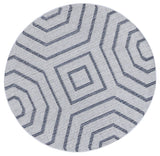 Vanuatu Hale Charcoal Geometric Round Flatweave Rug